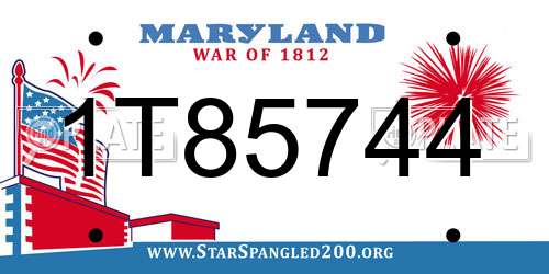 1T85744 Maryland License Plate