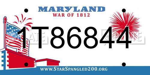 1T86844 Maryland License Plate