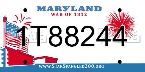 1T88244 Maryland License Plate