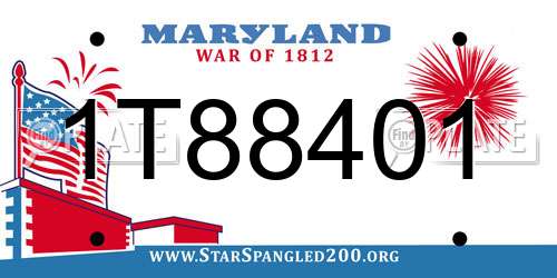 1T88401 Maryland License Plate