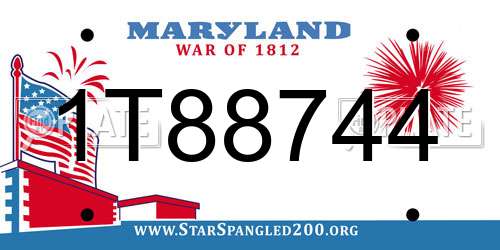 1T88744 Maryland License Plate