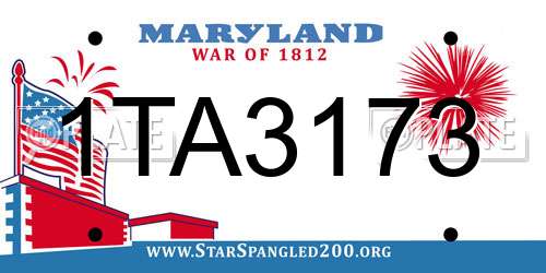 1TA3173 Maryland License Plate