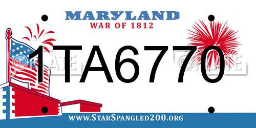 1TA6770 Maryland License Plate