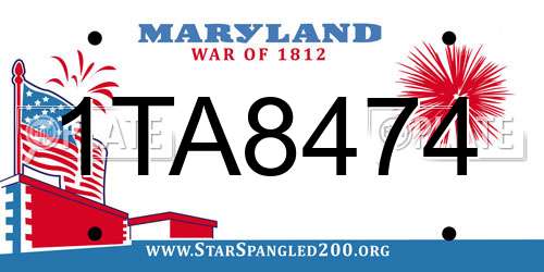 1TA8474 Maryland License Plate