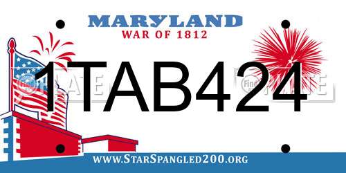 1TAB424 Maryland License Plate