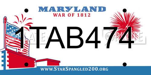 1TAB474 Maryland License Plate