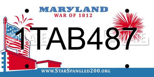 1TAB487 Maryland License Plate