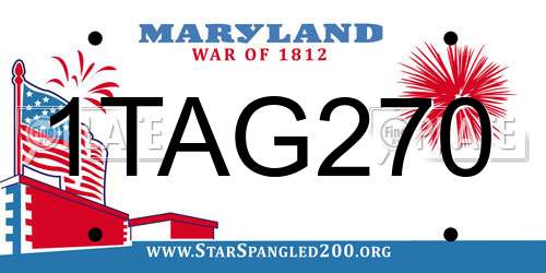 1TAG270 Maryland License Plate