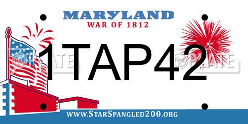 1TAP42 Maryland License Plate