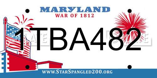 1TBA482 Maryland License Plate