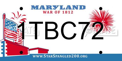 1TBC72 Maryland License Plate