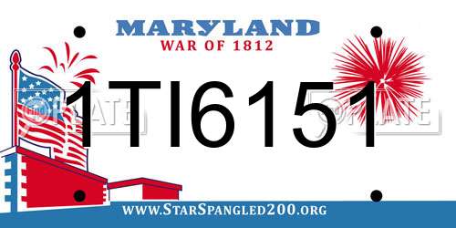 1TI6151 Maryland License Plate