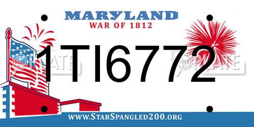 1TI6772 Maryland License Plate