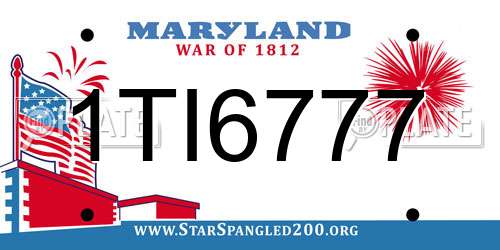 1TI6777 Maryland License Plate