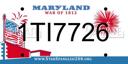 1TI7726 Maryland License Plate