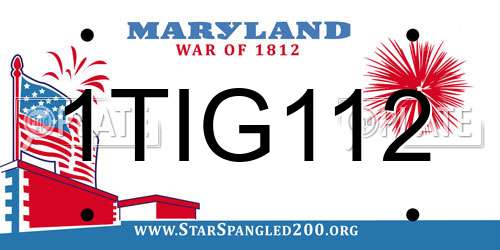 1TIG112 Maryland License Plate