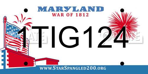 1TIG124 Maryland License Plate