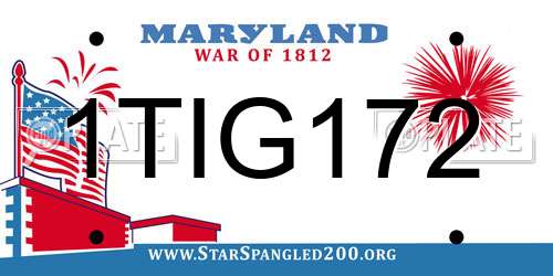 1TIG172 Maryland License Plate