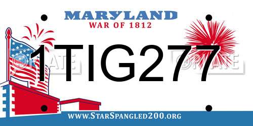 1TIG277 Maryland License Plate
