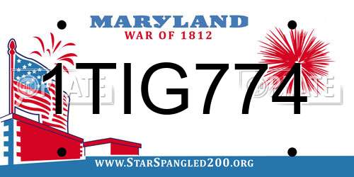1TIG774 Maryland License Plate