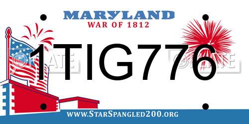 1TIG776 Maryland License Plate