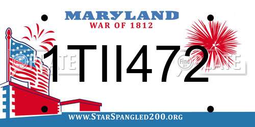 1TII472 Maryland License Plate