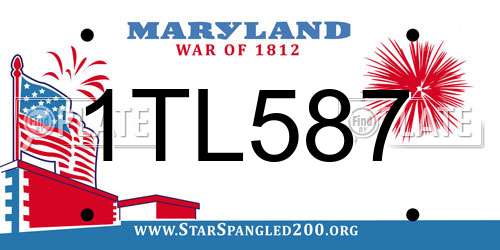 1TL587 Maryland License Plate