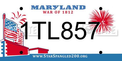 1TL857 Maryland License Plate