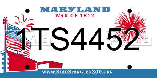 1TS4452 Maryland License Plate