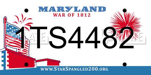 1TS4482 Maryland License Plate