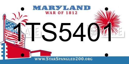 1TS5401 Maryland License Plate