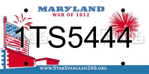 1TS5444 Maryland License Plate