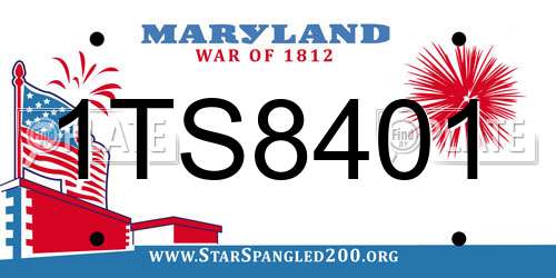 1TS8401 Maryland License Plate