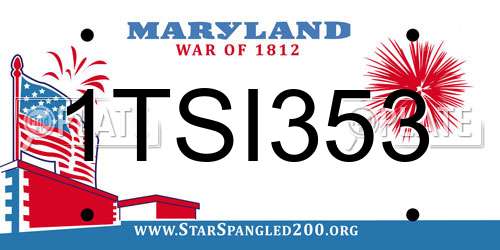 1TSI353 Maryland License Plate