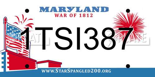 1TSI387 Maryland License Plate