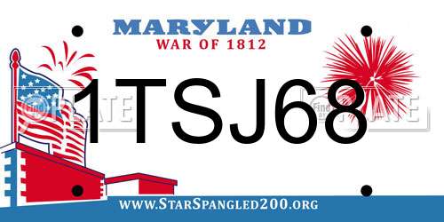 1TSJ68 Maryland License Plate