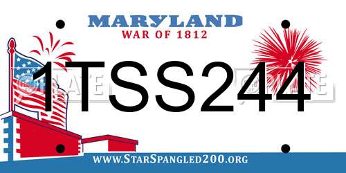 1TSS244 Maryland License Plate