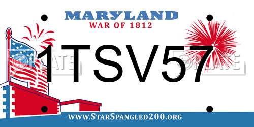 1TSV57 Maryland License Plate