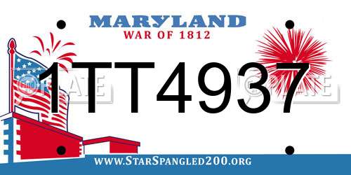 1TT4937 Maryland License Plate