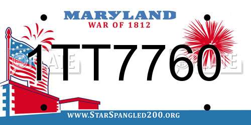 1TT7760 Maryland License Plate