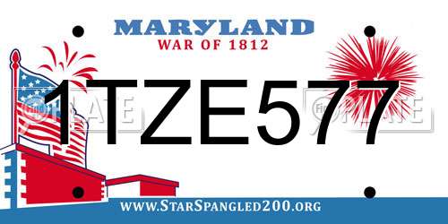 1TZE577 Maryland License Plate