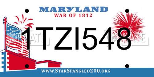 1TZI548 Maryland License Plate