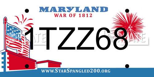 1TZZ68 Maryland License Plate