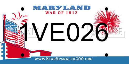 1VE026 Maryland License Plate