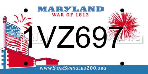 1VZ697 Maryland License Plate