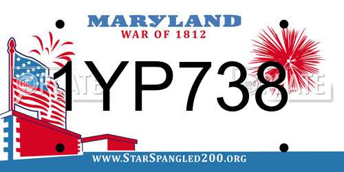 1YP738 Maryland License Plate