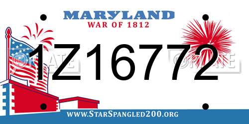 1Z16772 Maryland License Plate