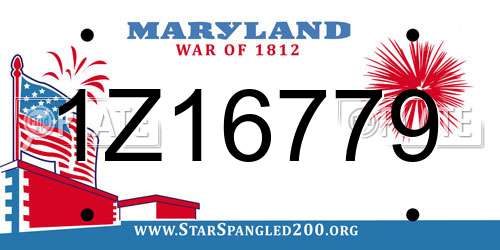 1Z16779 Maryland License Plate