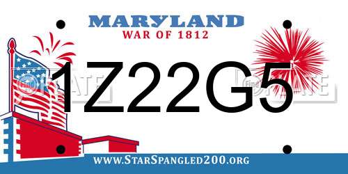 1Z22G5 Maryland License Plate