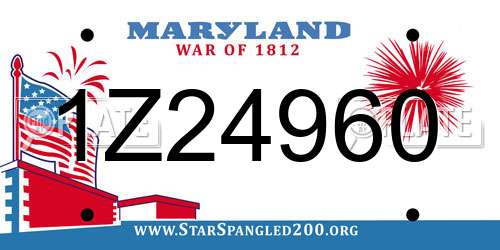 1Z24960 Maryland License Plate